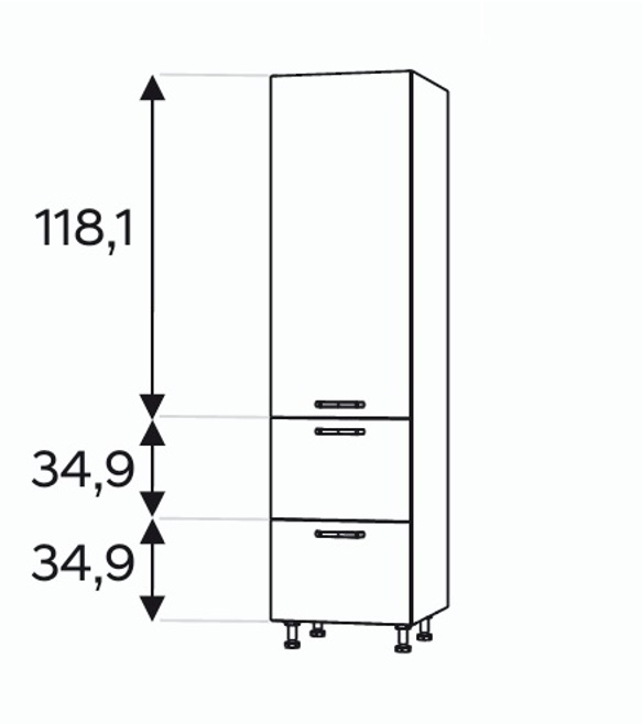 Kõrge kapp Kammono-P4 SD...SS2/61 (189 cm)