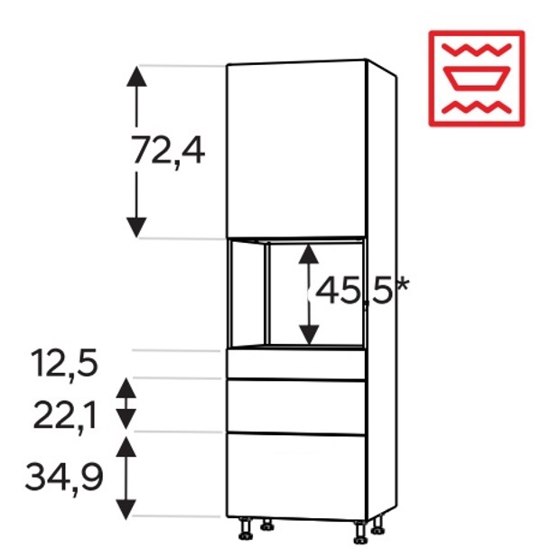 Kõrge kapp Kammono L4 SDPK60SS3/61 (189 cm)