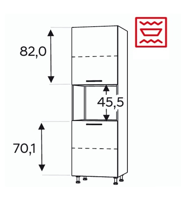 Kõrge kapp Kammono-P4 SDPK60SS2 (189 cm)