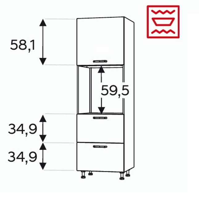 Kõrge kapp Kammono KC2 SDP60SS2/61 (189 cm)