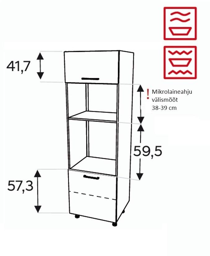 Kõrge kapp Kammono-P4 SPM60/71 (199 cm)