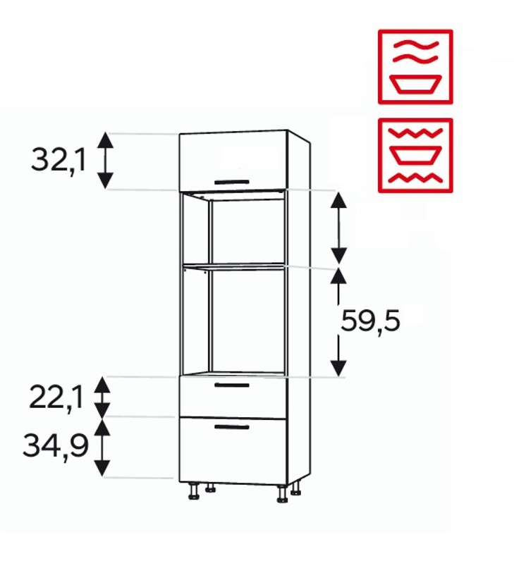 Kõrge kapp Kammono-P4 SPM60SS2/61 (189 cm)