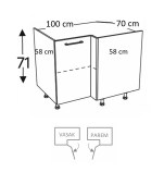 Nurgakapp Kammono M4 DRP100x70 (uks avaneb paremale)