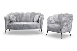 Tugitool ja sofa Adria (hall - Eureka 2132/jalad mustad)