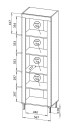 Vitriinkapp Mossa MO03 (joonis mõõtudega)