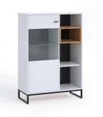Vitriinkapp Olier OL-14 (valge/tamm artisan)