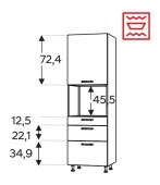 Kõrge kapp Kammono-P4 SDPK60SS3 (189 cm)