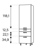 Kõrge kapp Kammono-P4 SD...SS3/61 (189 cm)