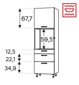 Kõrge kapp Kammono-P4 SDP60SS3/71 (199 cm)