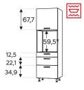 Kõrge kapp Kammono F SDP60SS3/71 (199 cm)