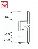 Kõrge kapp Kammono L4 SDP60ST2/61 (189 cm)
