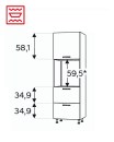 Kõrge kapp Kammono F SDP60ST2 (189 cm)