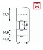 Kõrge kapp Kammono-P4 SDPK60SS2/71 (199 cm)