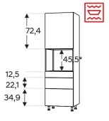 Kõrge kapp Kammono L4 SDPK60ST3/71 (199 cm)