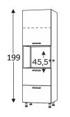 Kõrge kapp Kammono M4 SDPK60SS2*71 (199 cm)