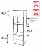 Kõrge kapp Kammono-P4 SPM60/71 (199 cm)