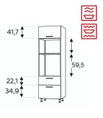 Kõrge kapp Kammono-P4 SPM60SS2/71 (199 cm)
