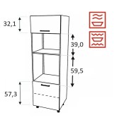 Kõrge kapp Kammono-P4 SPM60/61 (189 cm)