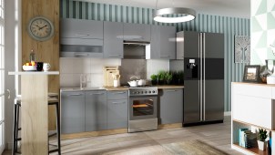 Köögikomplekt Tiffany 2,4 (hall/hall/tamm kuldne)