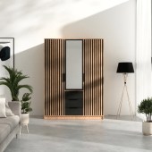 Riidekapp Bali Lux D3, must/tamm wotan