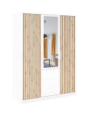 Riidekapp Bali Lux D3, valge/tamm wotan