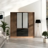 Riidekapp Bali Lux D4, must/tamm wotan