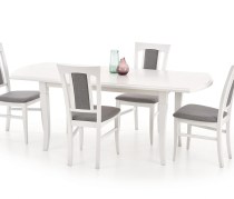 Pikendatav söögilaud Fryderyk (valge) + toolid Conrad (valge/Inari 91)