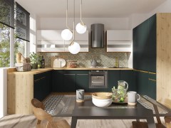 Köögikomplekt Glamour, roheline/korpus: artisan