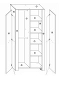 Riidekapp Hugo HUG-10 (seest)