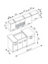 Köögikomplekt Alina 240 joonis mõõtudega