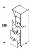 Kõrge kapp Kammono M4 SDP60SS2 (189 cm)