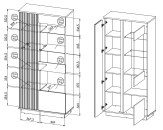 Vitriinkapp Lamelo La3 joonis mõõtudega