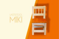 Täispuidust lastetool Miki (istmeplaat: oranž)