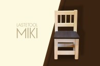 Täispuidust lastetool Miki (istmeplaat: tume)