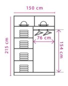 Riidekapp 150 cm joonis