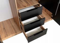 Riidekapp Bali Lux D3, must/tamm wotan