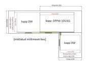 Põrandakapp/saarekapp DPPW 105/65 joonis