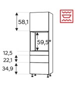Kõrge kapp Kammono L4 SDP60ST3/61 (189 cm)