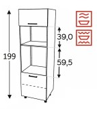 Kõrge kapp Kammono M4 SPM60/71 (199 cm)