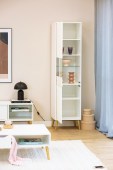 Vitriinkapp Barcelona 2D, valge/valge läikiv