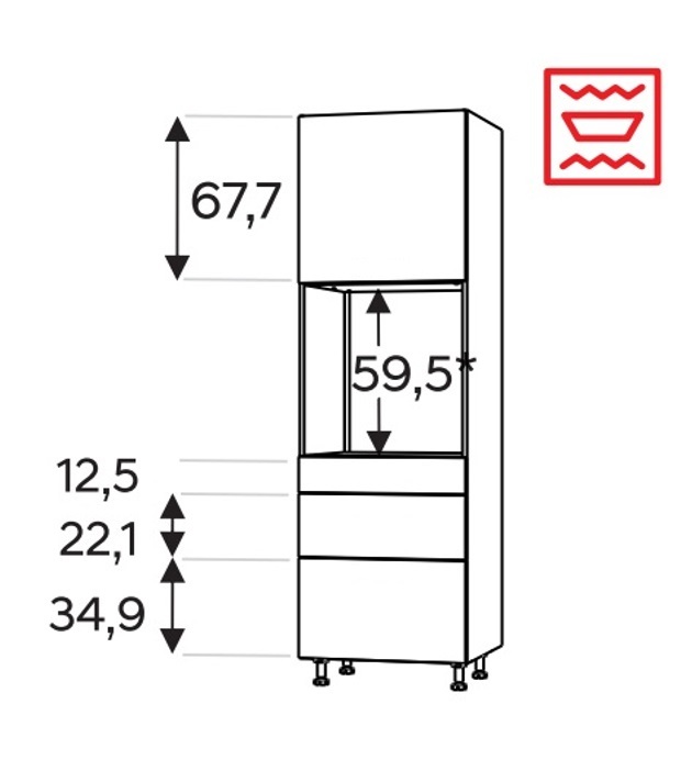 Kõrge kapp Kammono L4 SDP60SS3/71 (199 cm)