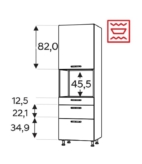 Kõrge kapp Kammono KC2 SDPK60SS3/71 (199 cm)