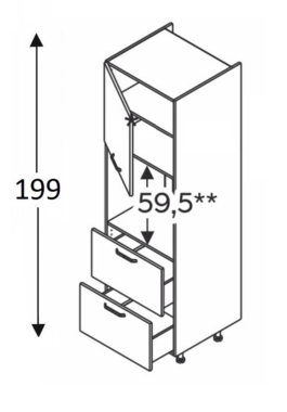 Kõrge kapp Kammono M4 SDP60SS2/71 (199 cm)