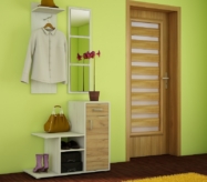 Esikukomplekt Mika, tamm valge/tamm kuldne (90/33/190)/Laos kohe olemas