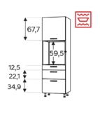 Kõrge kapp Kammono KC4 SDP60SS3/71 (199 cm)