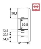 Kõrge kapp Kammono K2 SDP60SS3/61 (189 cm)