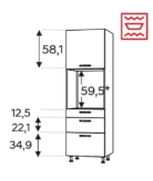 Kõrge kapp Kammono F SDP60ST3/61 (189 cm)