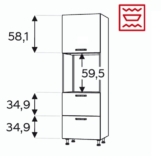 Kõrge kapp Kammono KC4 SDP60SS2/61 (189 cm)