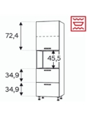 Kõrge kapp Kammono KC2 SDPK60SS2/61 (189 cm)