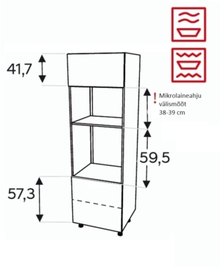 Kõrge kapp Kammono L4 SPM60/71 (199 cm)